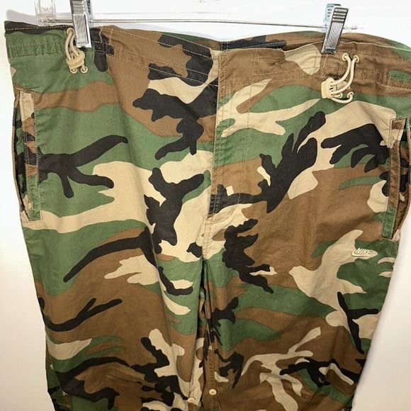 Men’s XL Nike Y2k Camo Skate Hiking Pants Drawstring Convertible Pants VTG RARE - Picture 3 of 15